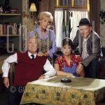 25-06-1999 Toen was geluk heel gewoon, Joke Bruijs, Gerard Cox, Nel Kooiman and Sjoerd Pleijsier at tv-studio in Aalsmeer.

[keywords]Posed, Eyecontact, Half Length, On Set[/keywords]